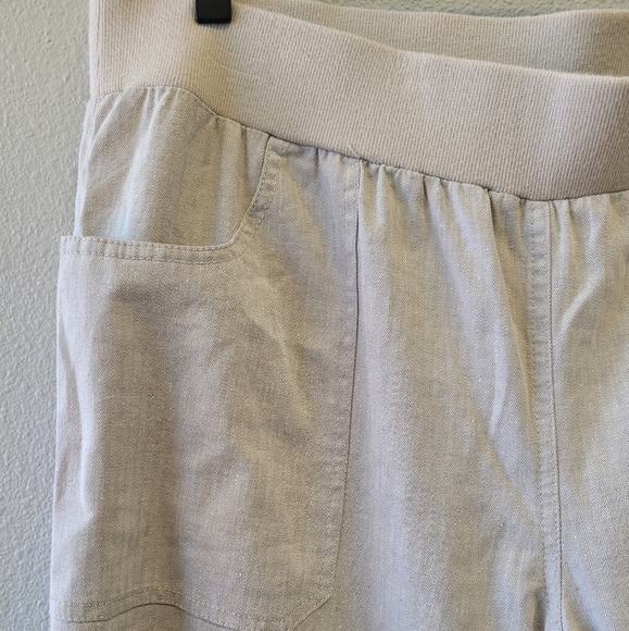 INC International Concepts Linen Blend Wide Legged Elastic Waist Pants Size 16W - Picture 3 of 5
